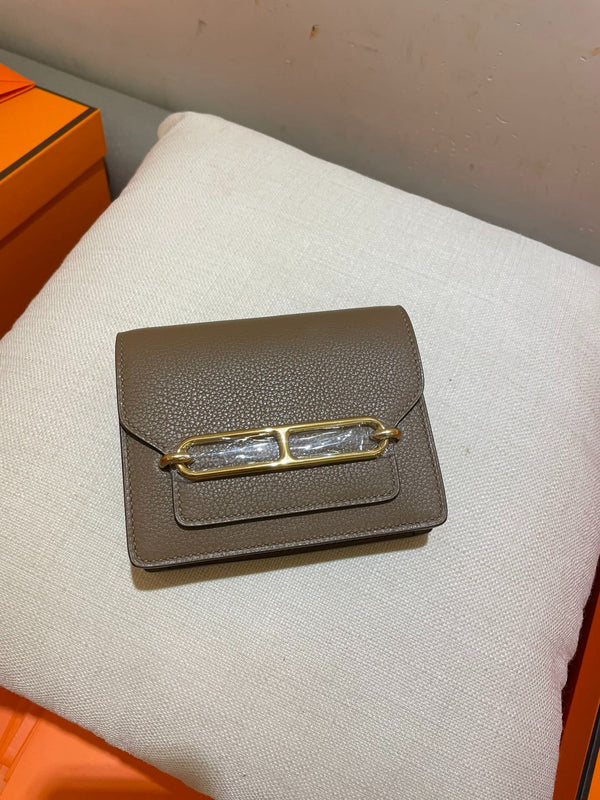 HM RoulisSlim Wallet 12.7 Taupe Calfskin Ghw