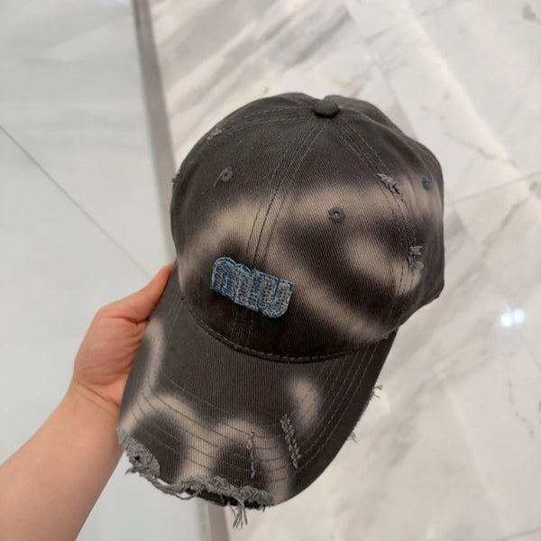 CAPPELLINO DA BASEBALL MM IN TESSUTO MARRONE MOCHA SCURO EFFETTO ANTIQUATO, STILE 2