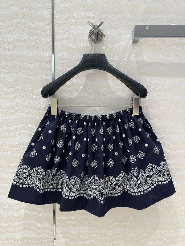 JUPE MI-LONGUE PLISSÉE BLEU NUIT MIUMIU