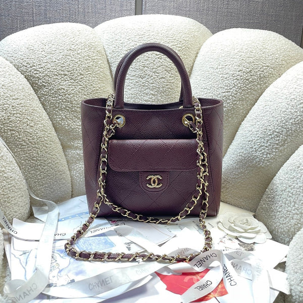 CC 2026 Shopping Bag 25cm Grained Calfskin Leather