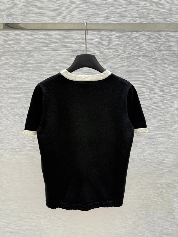 CC SHORT-SLEEVE CREW NECK KNIT TOP 267987