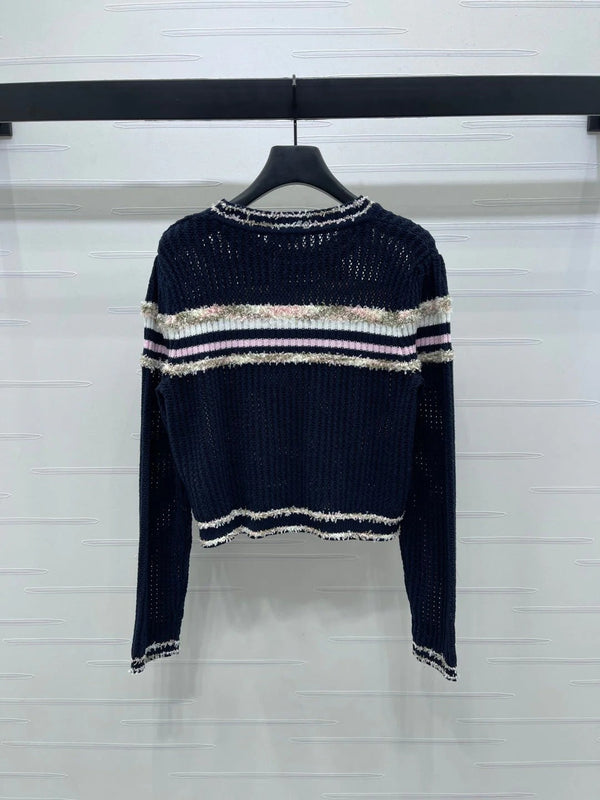 CHANEL PULL EN MAILLE AJOURÉE MANCHES LONGUES STYLE 162 COLLECTION 25S