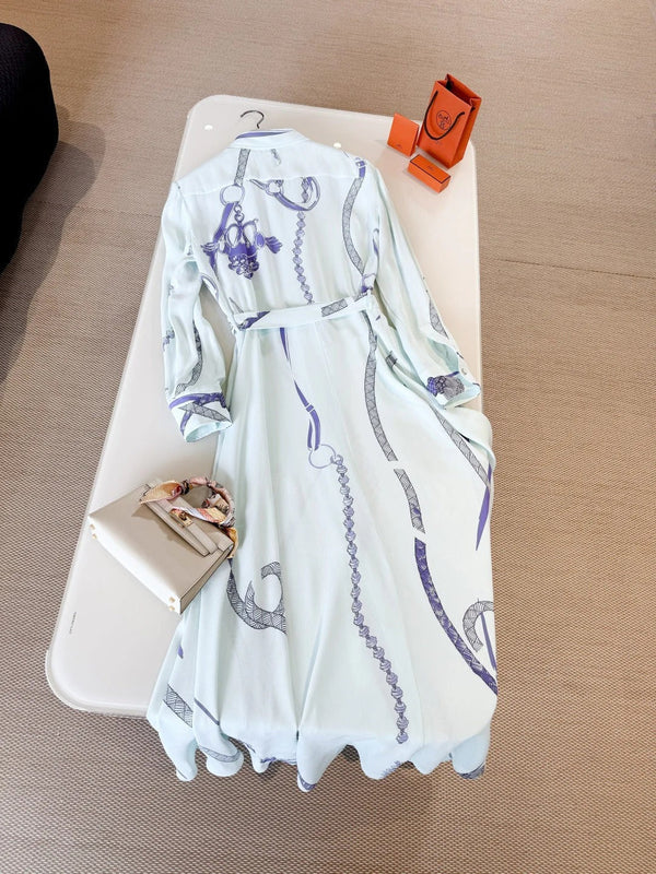 ROBE LONGUE EN SOIE HERMES 25S 259