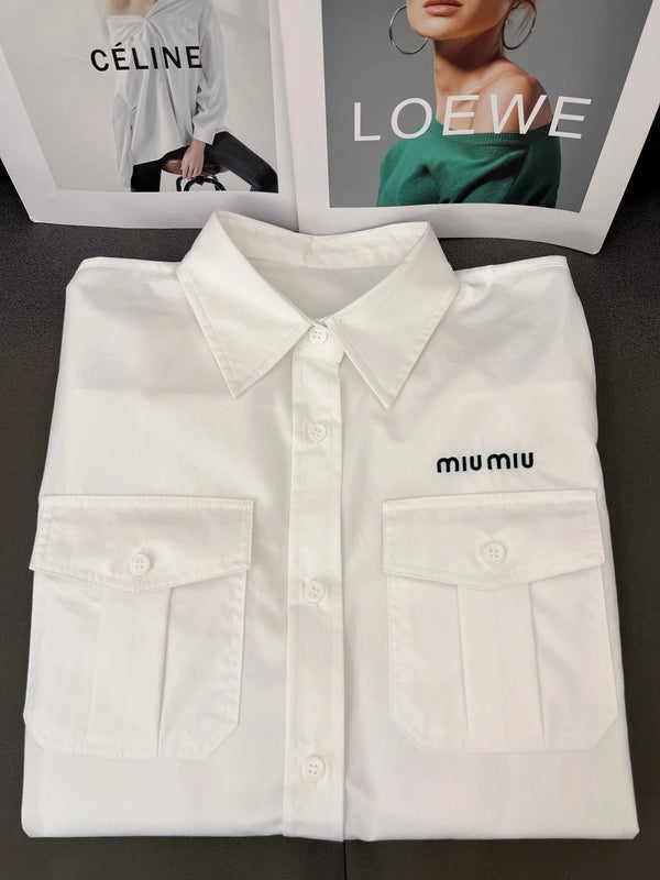 MIUMIU SHIRT AND SKIRT SET STYLE 28