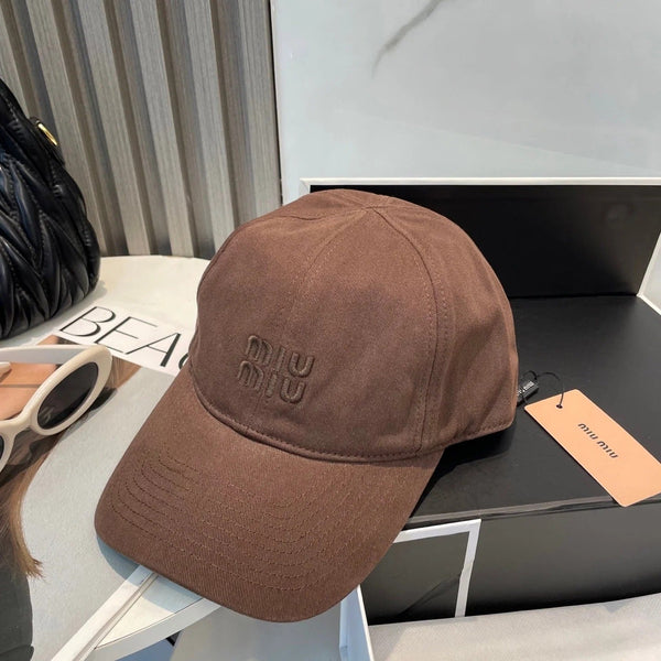 MM BASEBALL CAP IN BROWN ORANGE FABRIC BRAND EMBROIDERY