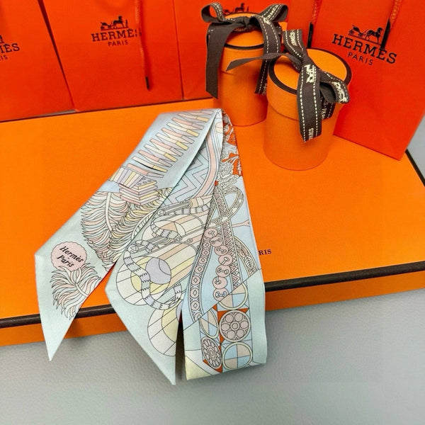 HERMES 25S SILK NECKERCHIEF 86 IN SILK 714349