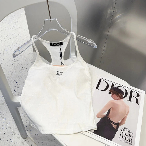 CAMISOLE 617513 IN WHITE COTTON RIBBED KNIT