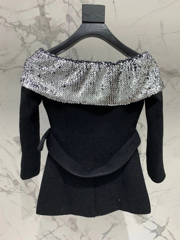 YSL 25S VESTE À PAILLETTES ÉPAULES DÉCOUVERTES STYLE 185