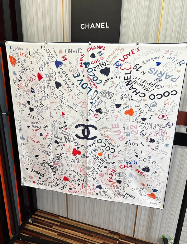 CHANEL 25S SCARF 90 IN SILK 738420