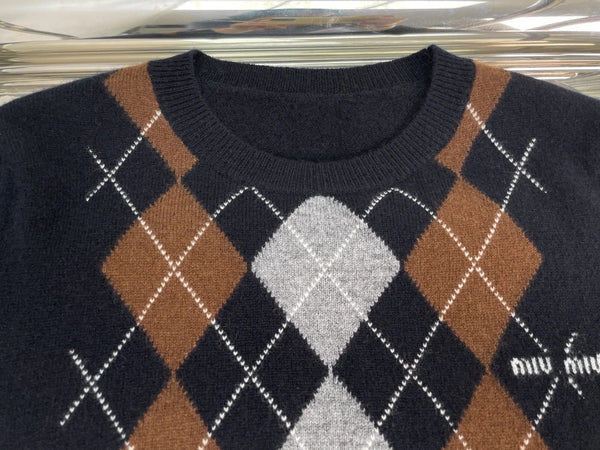 MIUMIU SHORT-SLEEVE KNIT TOP STYLE 71