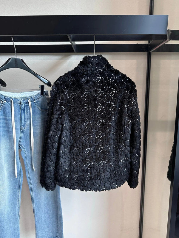 BLOUSON CHANEL 25S EN VELOURS ORNÉ DE SEQUINS 464
