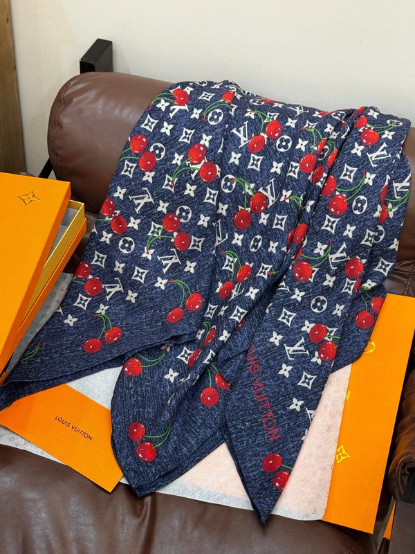 LV SCARF 140 CM IN SILK-CASHMERE BLEND 737269