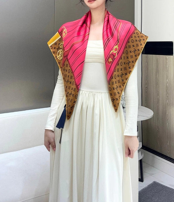 LV SCARF 90 CM IN SILK 737303