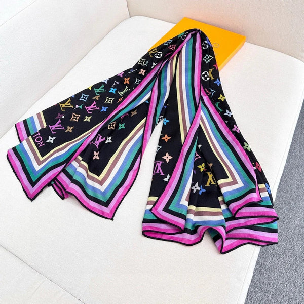 LV SCARF 134 CM IN WOOL MIX SILK 703623