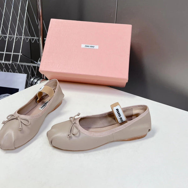 M BALLET FLAT SHOES LIGHT NUDE SHEEPSKIN