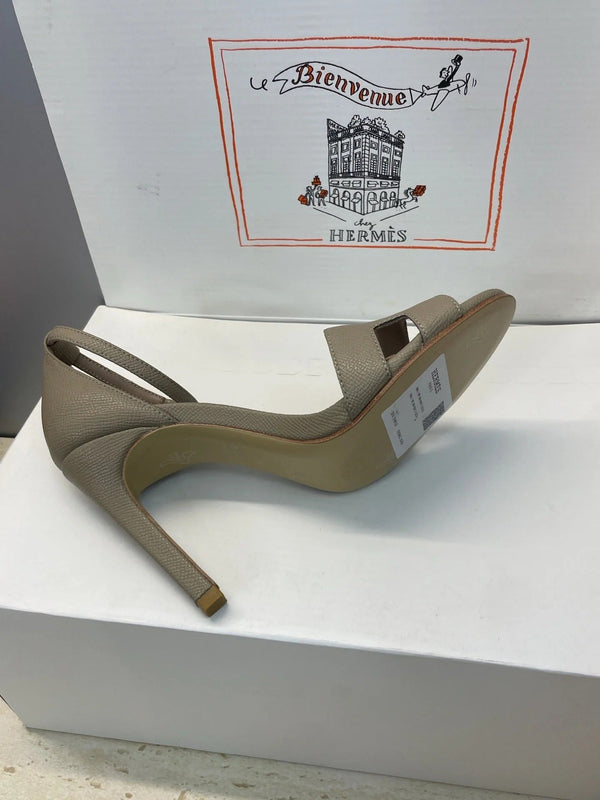Sandales à talon HM 26ss 105 Taupe cuir de vachette 607127