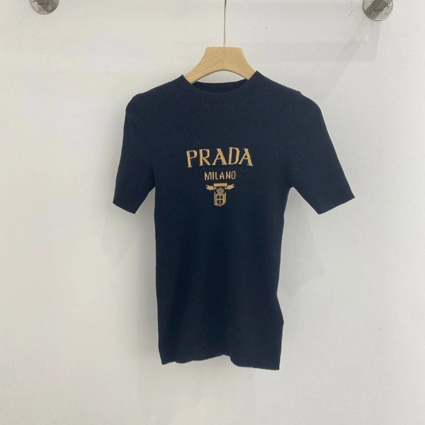 PRADA SHORT-SLEEVE KNIT SWEATER STYLE 196