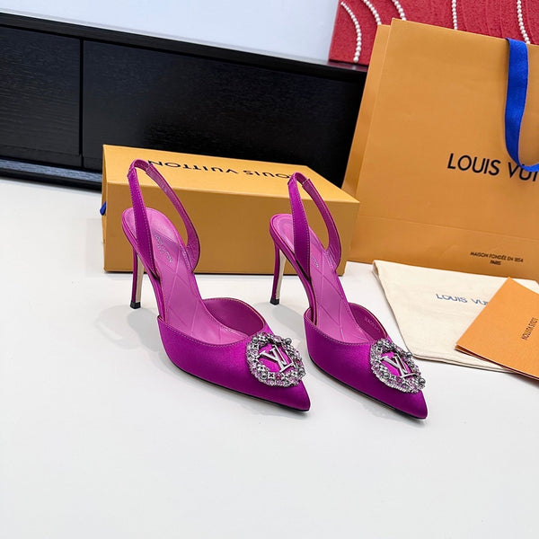 LV 26s Slingback 95 Fuchsia Pink Premium Satin 622450