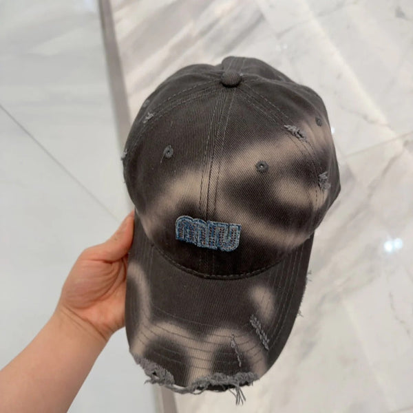 CAPPELLINO DA BASEBALL MM IN TESSUTO MARRONE MOCHA SCURO EFFETTO ANTIQUATO, STILE 2