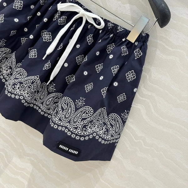 JUPE MI-LONGUE PLISSÉE BLEU NUIT MIUMIU