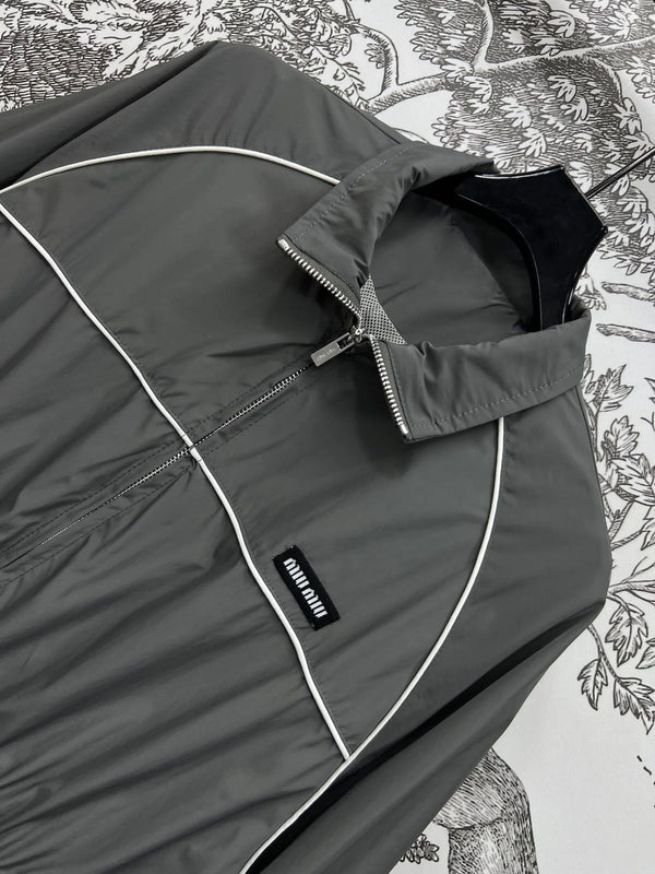 GIACCA CON CAPPUCCIO MIU 25S GRIGIA IN NYLON 263119