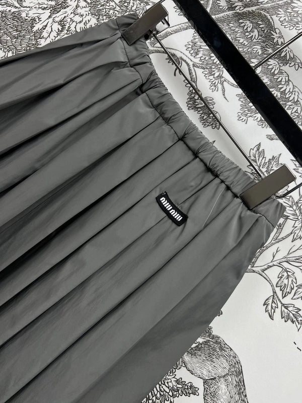 JUPE COURTE MIU 25S GRIS EN NYLON 263129