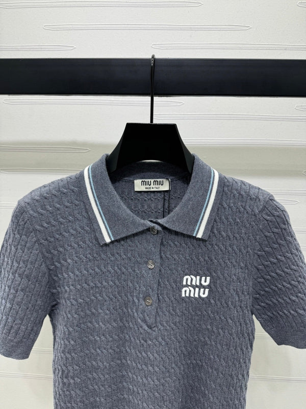 MIUMIU POLO IN MAGLIA BIANCA 274839