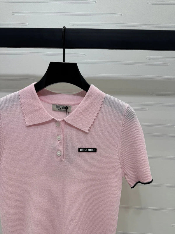 MIUMIU SHORT-SLEEVE KNIT POLO 269423