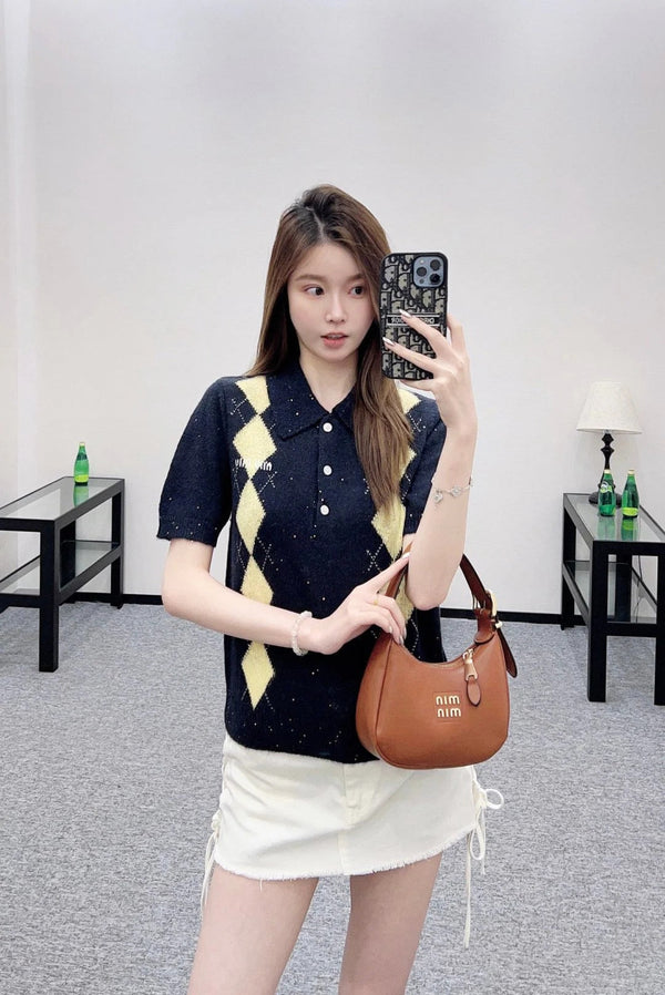 MIUMIU SHORT-SLEEVE KNIT TOP STYLE 22