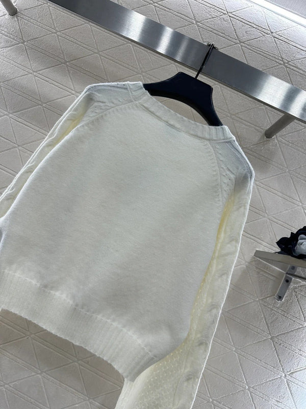 Pull ras-du-cou raglan en laine blanc CC 26 331351
