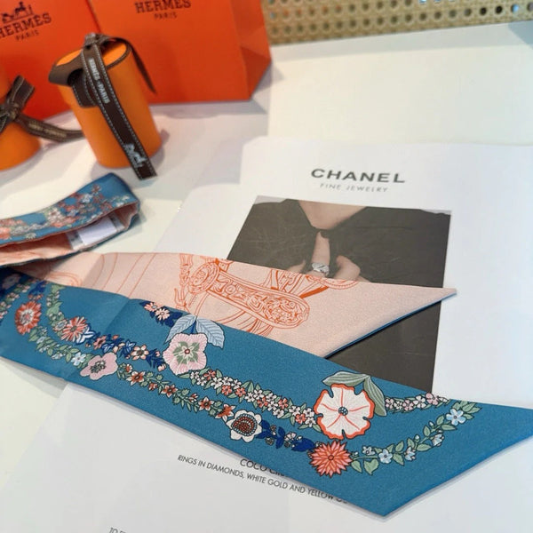 HERMES 25S SILK NECKERCHIEF 86 IN SILK 714379