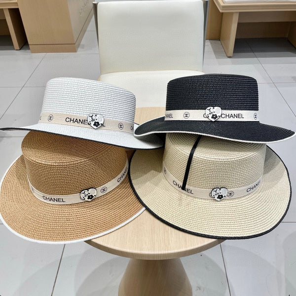 FLAT STRAW HAT IVORY 672723