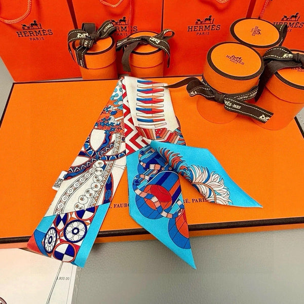 HERMES 25S SILK NECKERCHIEF 86 IN SILK 714348