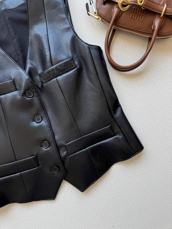 GILET EN CUIR MIUMIU STYLE 728