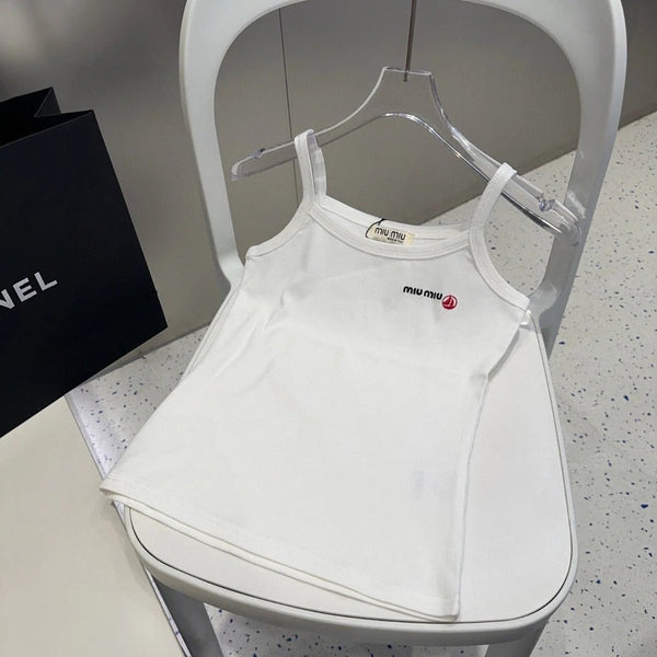 CAMISOLE 613778 IN WHITE COTTON RIBBED