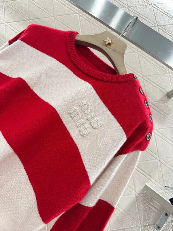 PULL MIU MIU COL ROND RAYÉ 276681