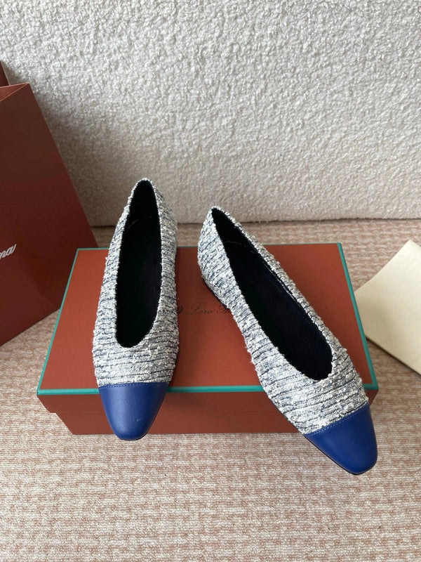 BALLET IN BLUE TWEED MIX LAMBSKIN