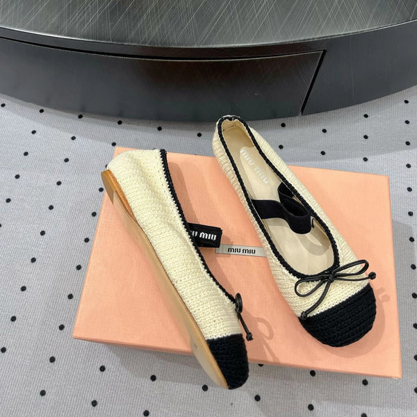 Ballet Flats Ivory Fabric