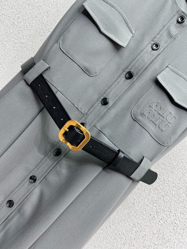 MIUMIU SLEEVELESS DRESS WITH BELT STYLE 64