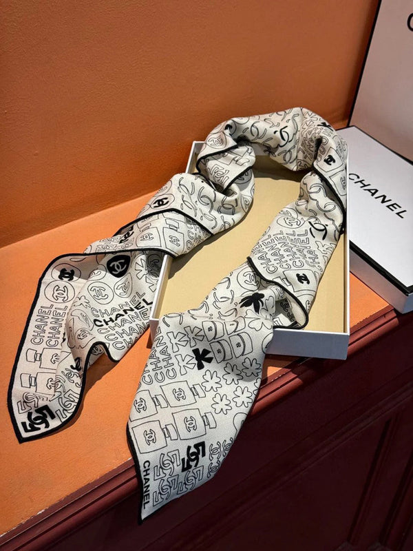 CHANEL 25S SCARF 110 IN CASHMERE SILK 738478