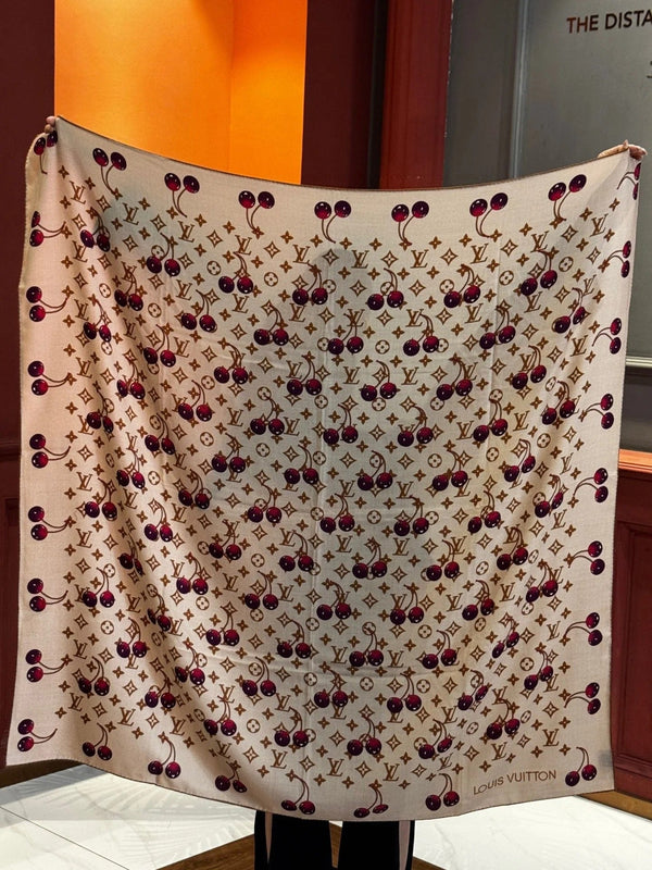 LV SCARF 140 CM IN WOOL MIX SILK 737263