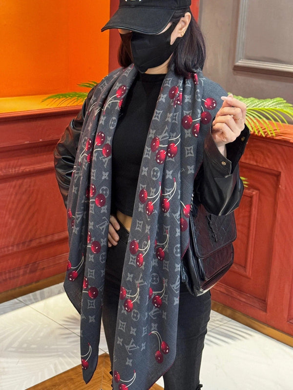 LV SCARF 140 CM IN SILK-CASHMERE BLEND 737268