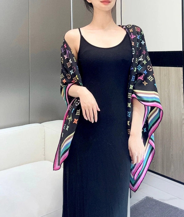 SCIARPA LV 134 CM IN MISTO LANA SETA 719982