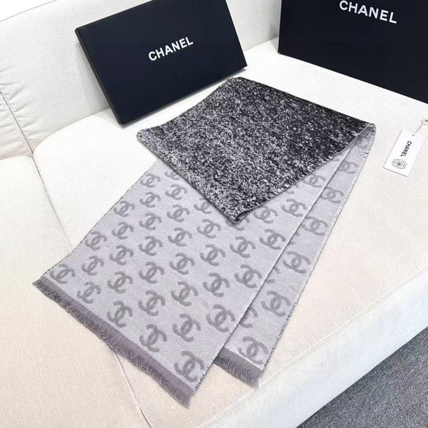 CHANEL 25S SCARF 185 IN CASHMERE WOOL 733953