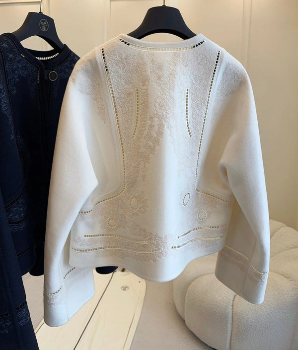 HERMES 25S SHORT REVERSIBLE KNITTED JACKET 092