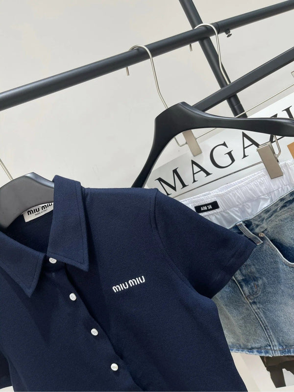 MIUMIU SHORT SLEEVE POLO SHIRT 273028