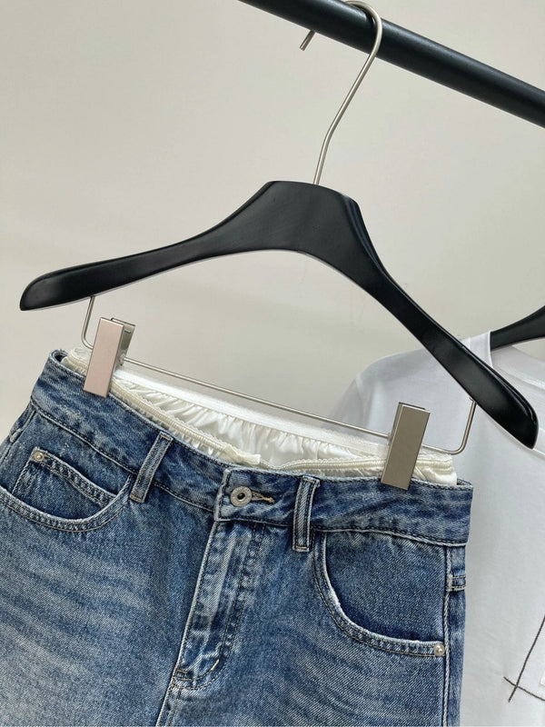 GONNA IN DENIM CON PIZZO E RIMPIAZZI MIUMIU 275946