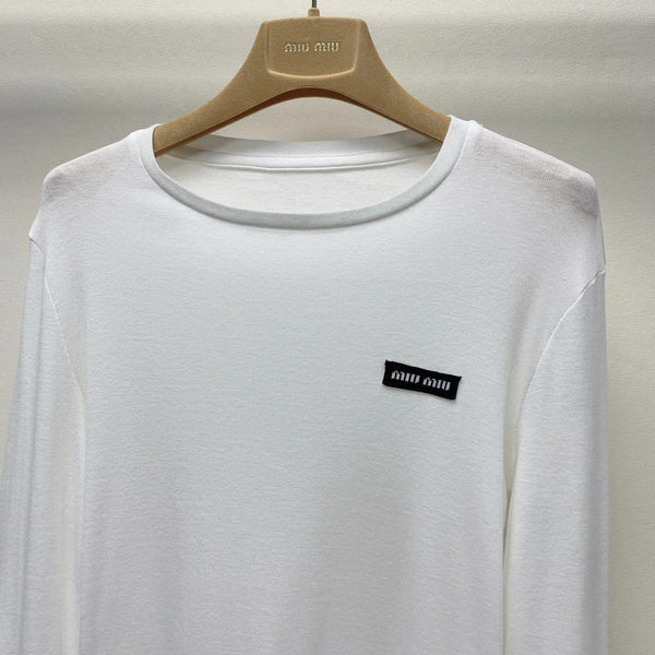 MIUMIU T-SHIRT LEGGERA E TRASPIRANTE IN PIZZO 268130