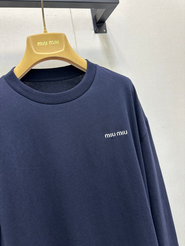 MIUMIU LONG-SLEEVE CREW NECK T-SHIRT STYLE 58