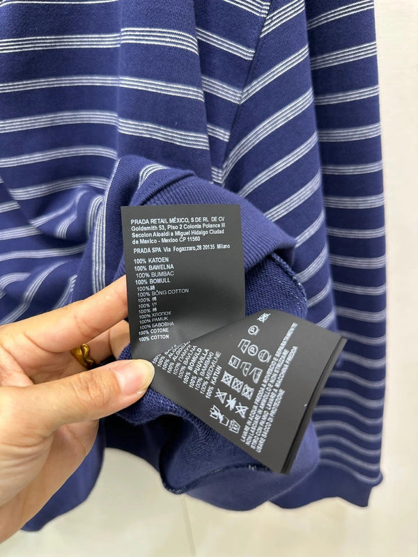 MIUMIU STRIPED ZIP POLO SHIRT STYLE 42